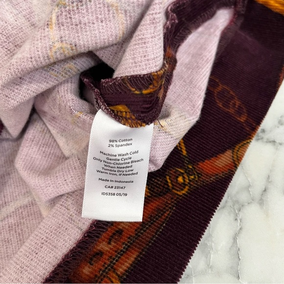 TALBOTS CORDUROY A-LINE SKIRT EQUESTRIAN PRINT SKIRT MAROON BURGUNDY BROWN 10 - Picture 8 of 8